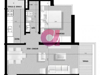 Apartamento en Roosevelt, 1 dormitorios *, 43 mt2, 1 dormitorios